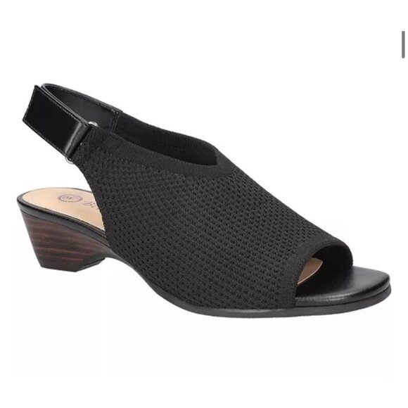 Bella Vita Women's Marin Wedge Sandals - Black Knit Size 9 $90 MSRP - Picture 1 of 3
